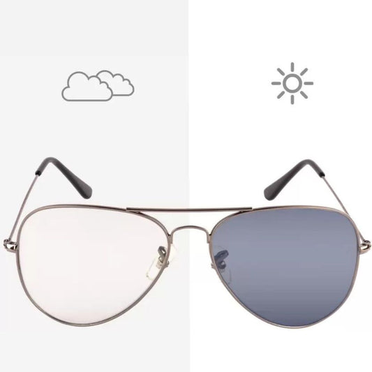 UV Protection Aviator Sunglasses  Photocromatic (Free Size)  (For Men & Women, Clear)