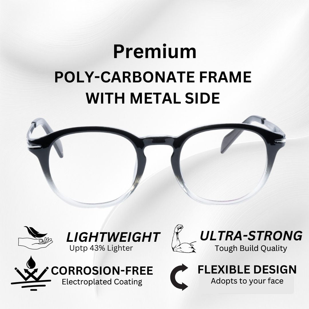 REDEX ROUNDUNISEX BLACK & WHITE COLOR FULL FRAME