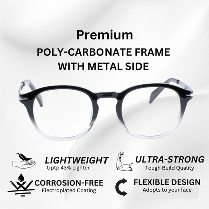 REDEX ROUNDUNISEX BLACK & WHITE COLOR FULL FRAME