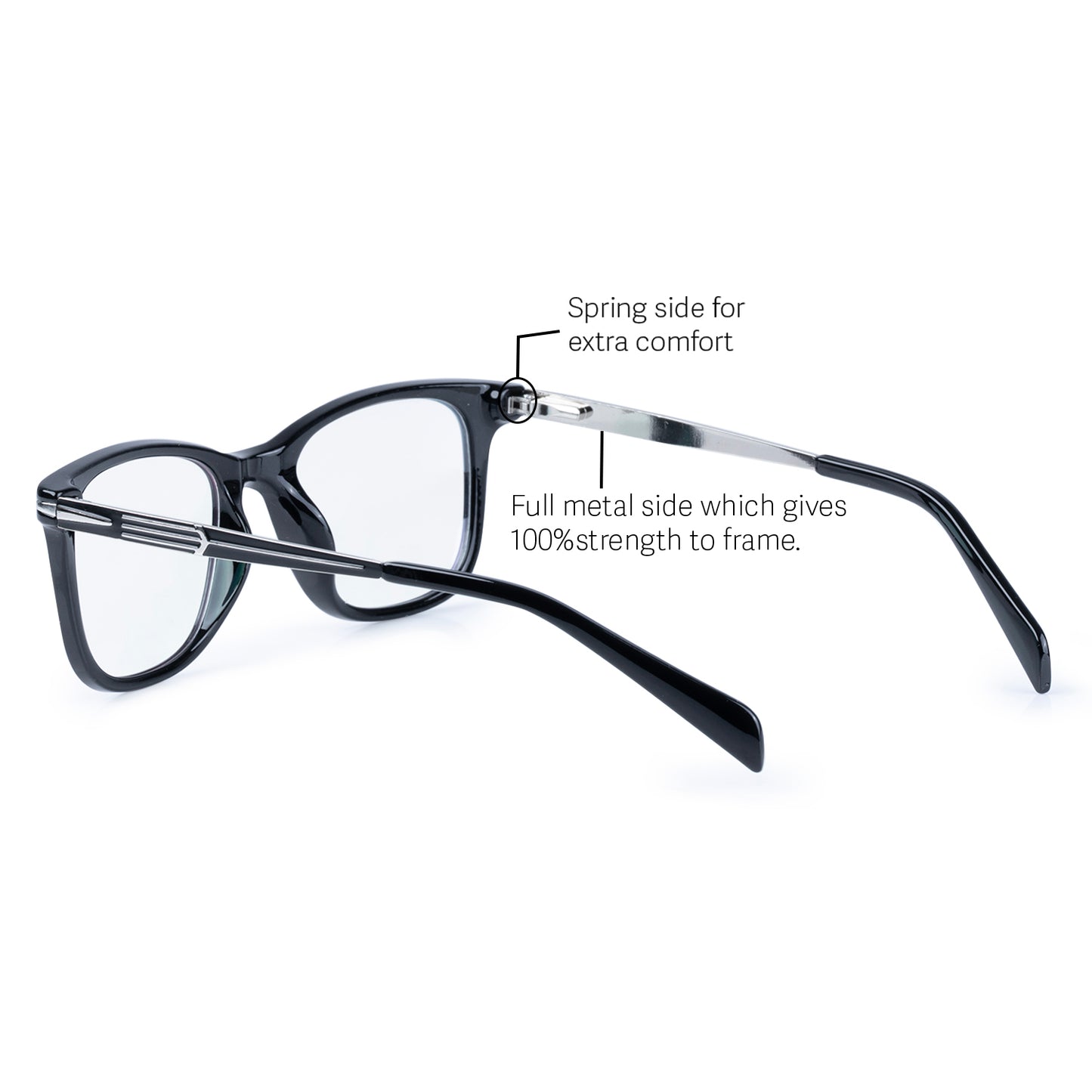 REDEX RECTANGLE UNISEX BLACK  COLOR FULL FRAME