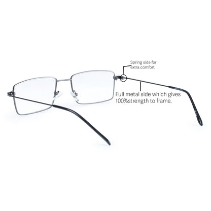 REDEX SLIM SIDE RECTUNGLAR UNISEX SILVER COLOR FULL FRAME