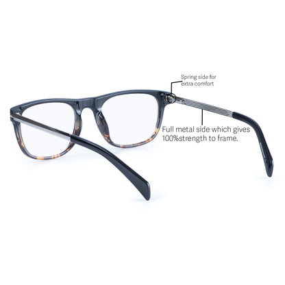 Redex  Full Rim Square Black & Tigerprint Frame For Unisex