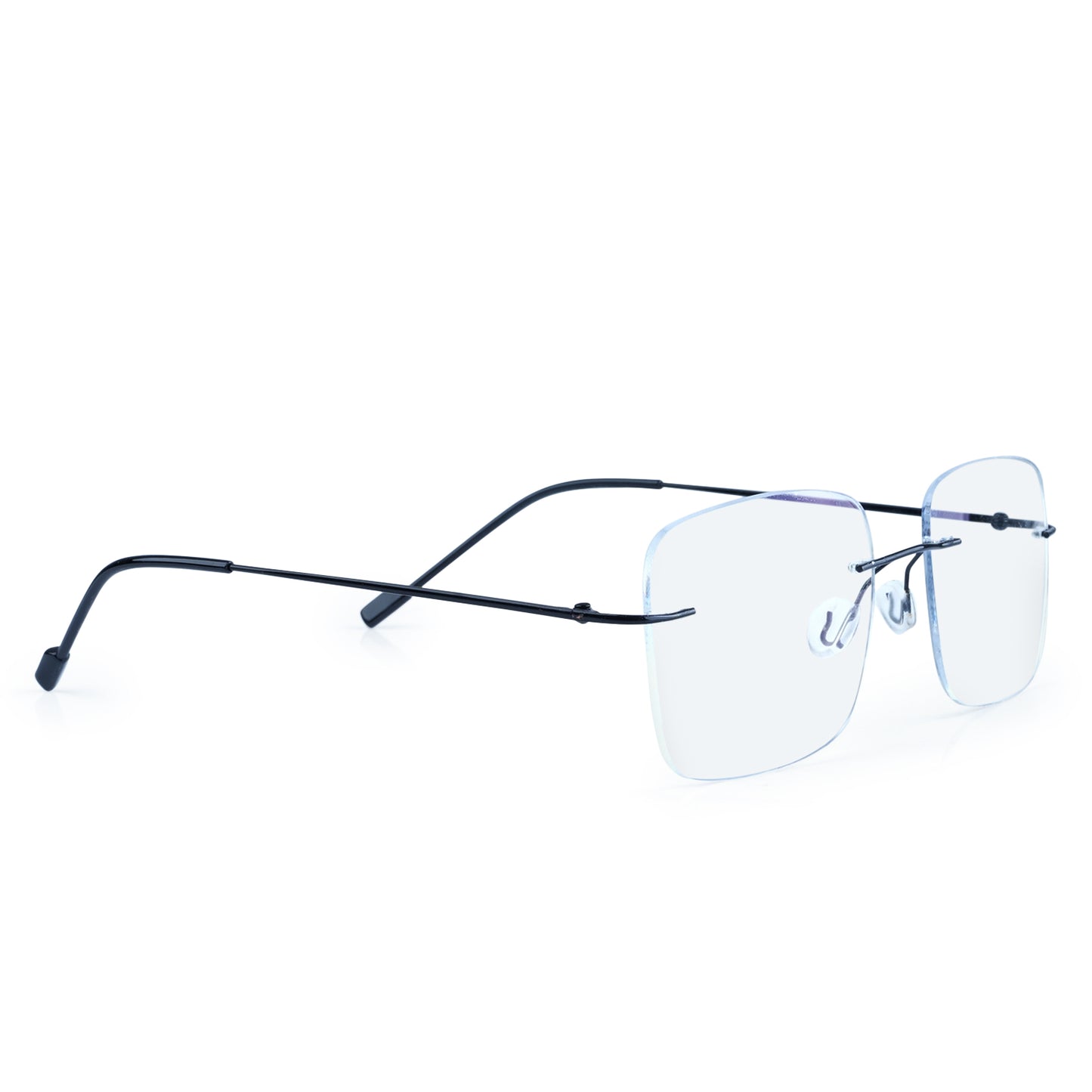 Rimless Big  Square Anti Glare & Blue Cut Computer Glass