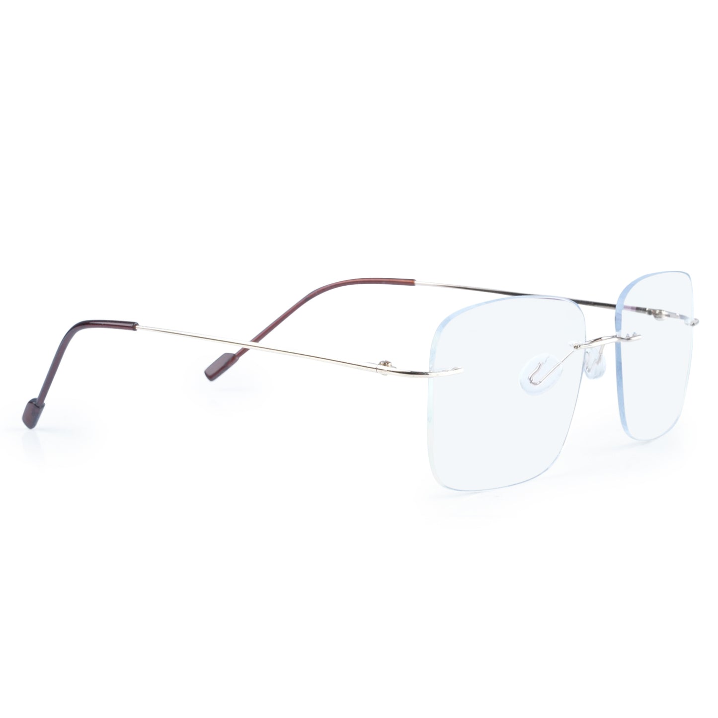 Rimless Big  Square Anti Glare & Blue Cut Computer Glass