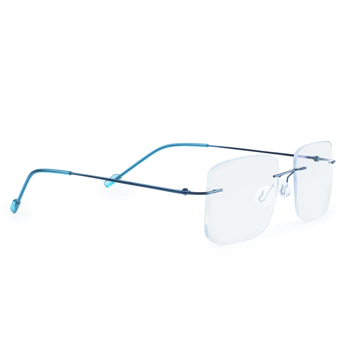 Rimless Big  Square Anti Glare & Blue Cut Computer Glass