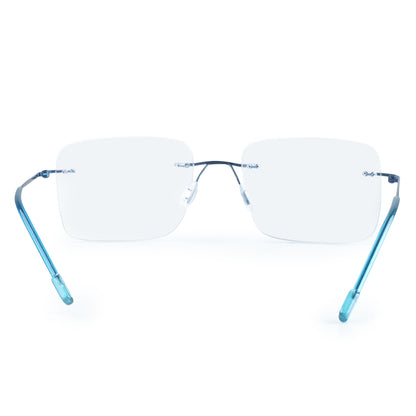 Rimless Big  Square Anti Glare & Blue Cut Computer Glass