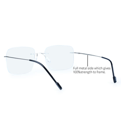 Redex  Bluecut Reading Big Square Rimless Glass For Unisex