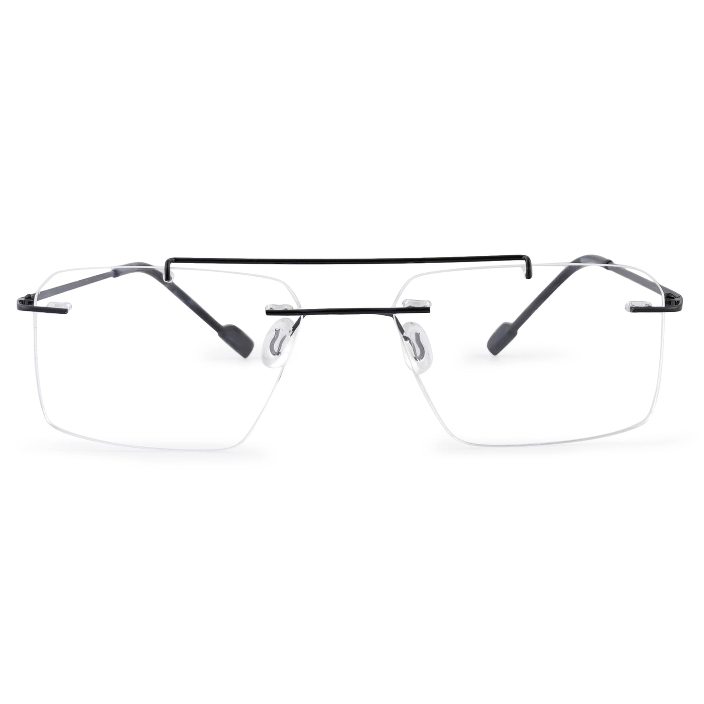 REDEX RECTUNGLAR DUAL UNISEX BLACK COLOR RIMLESS FRAME