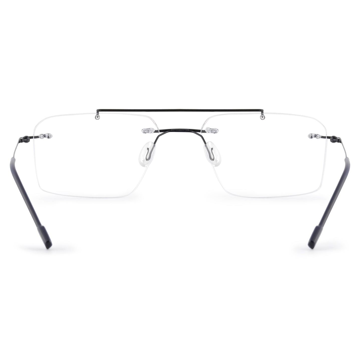 REDEX RECTUNGLAR DUAL UNISEX BLACK COLOR RIMLESS FRAME