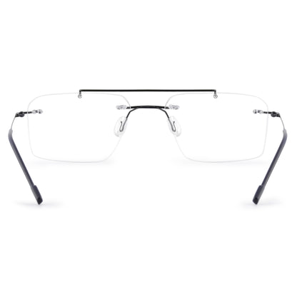 REDEX RECTUNGLAR DUAL UNISEX BLACK COLOR RIMLESS FRAME