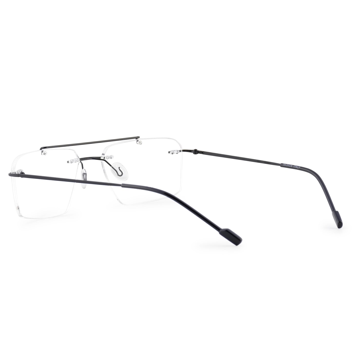 REDEX RECTUNGLAR DUAL UNISEX BLACK COLOR RIMLESS FRAME