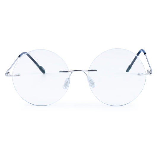 Rimless Round Anti Glare & Blue Cut Computer Glass