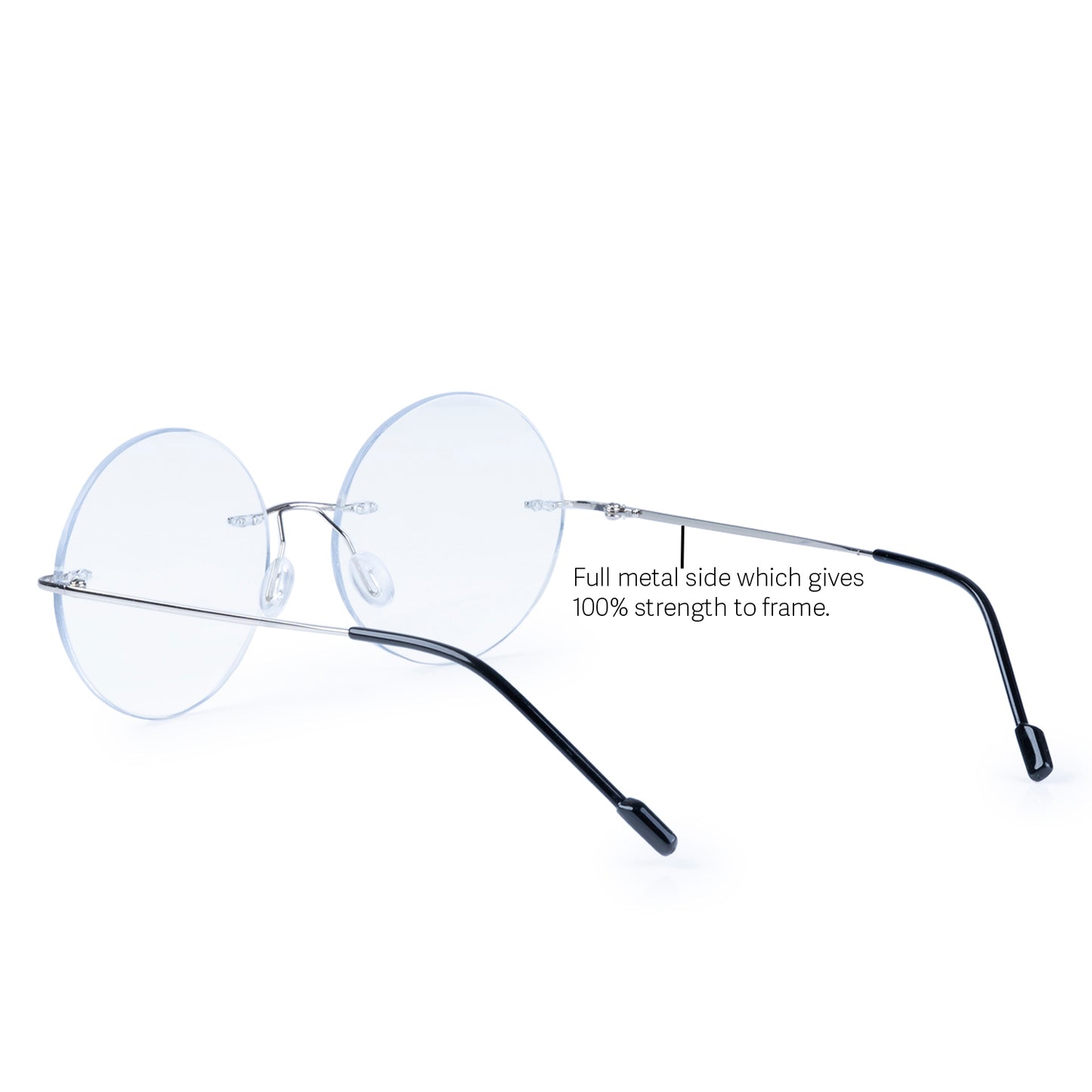 Rimless Round Anti Glare & Blue Cut Computer Glass