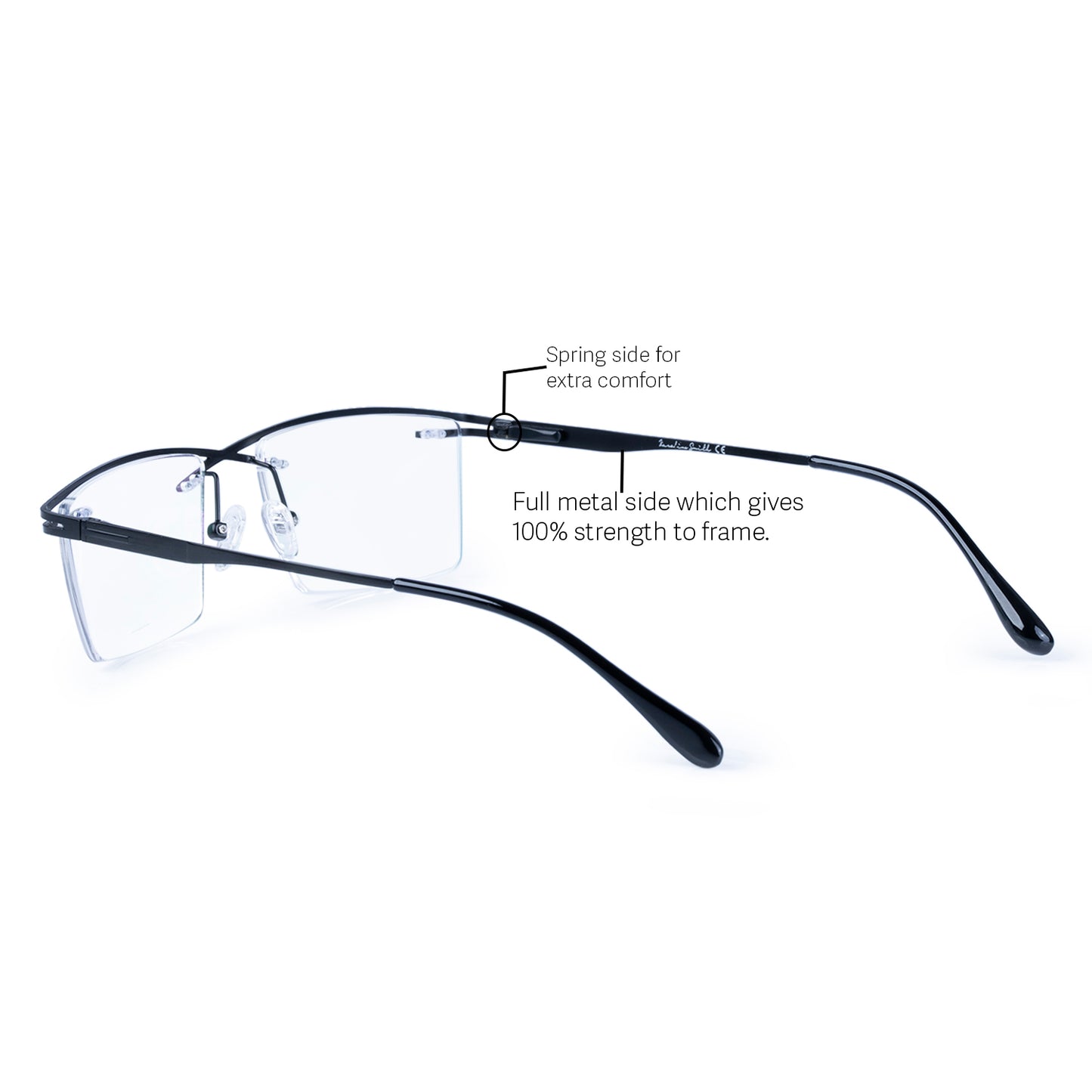 Redex  Bluecut Reading Rectangle Rimless Glass For Unisex