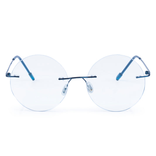 Rimless Round Anti Glare & Blue Cut Computer Glass