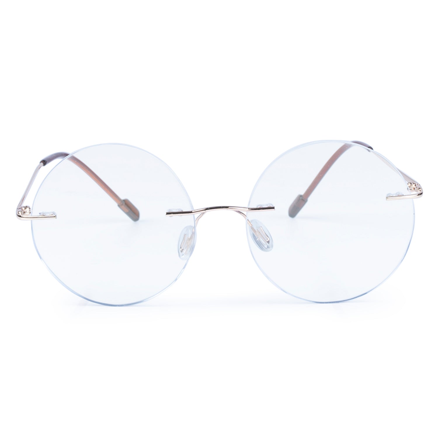 Broad Frame Computer Glass Rimless Round Anti Glare & Blue Cut Computer Glass – J.K Opticals