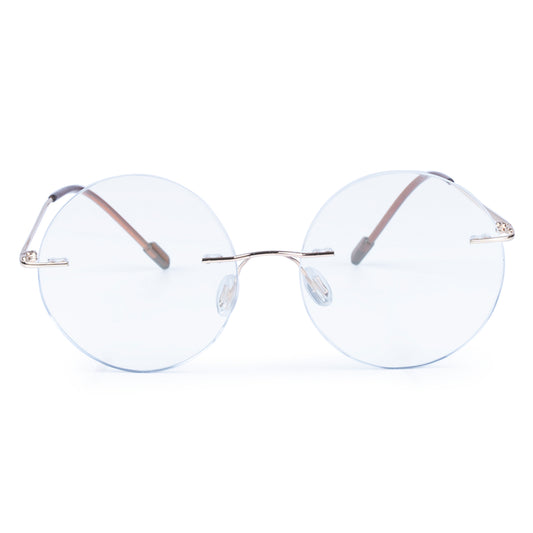 Rimless Round Anti Glare & Blue Cut Computer Glass