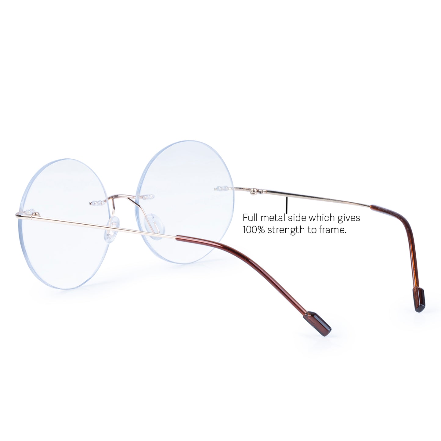 Redex  Bluecut Reading Round Rimless Glass For Unisex