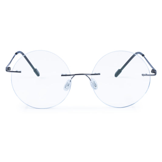 Rimless Round Anti Glare & Blue Cut Computer Glass