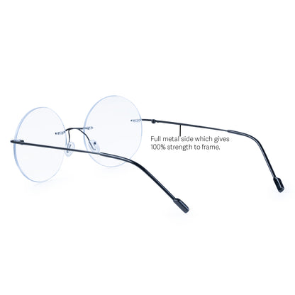 Redex  Bluecut Reading Round Rimless Glass For Unisex