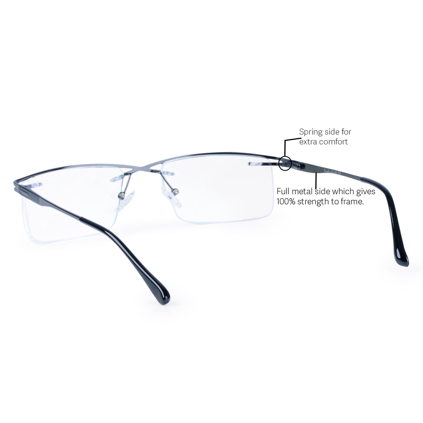 Redex  Bluecut Reading Rectangle Rimless Glass For Unisex