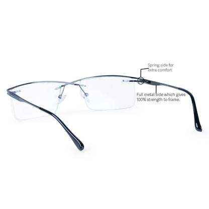 Redex  Bluecut Reading Rectangle Rimless Glass For Unisex