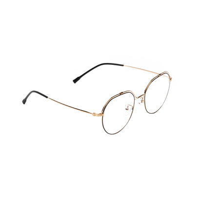 REDEX TRENDY  ROUND UNISEX BLACK & GOLDEN COLOR FULL FRAME