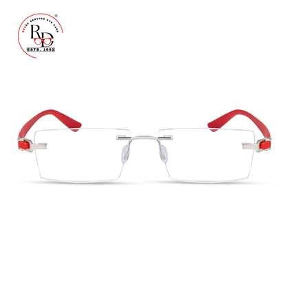 REDEX RECTUNGLAR UNISEX RED COLOR RIMLESS FRAME