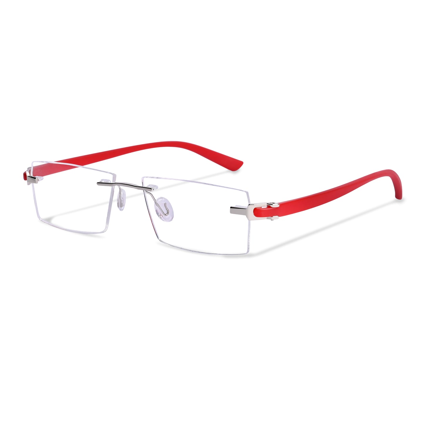 REDEX RECTUNGLAR UNISEX RED COLOR RIMLESS FRAME