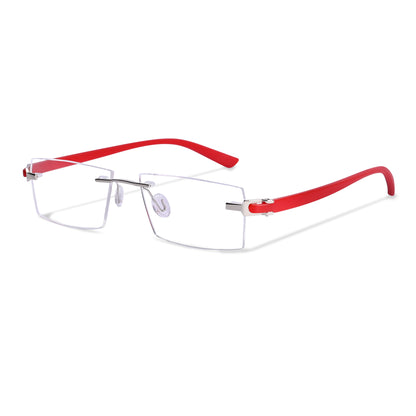 REDEX RECTUNGLAR UNISEX RED COLOR RIMLESS FRAME