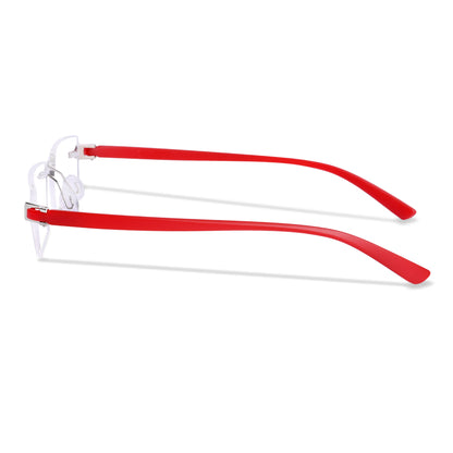 REDEX RECTUNGLAR UNISEX RED COLOR RIMLESS FRAME