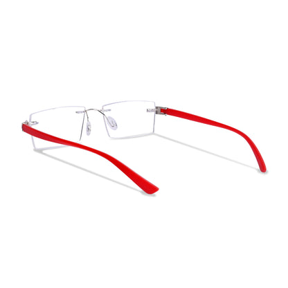 REDEX RECTUNGLAR UNISEX RED COLOR RIMLESS FRAME