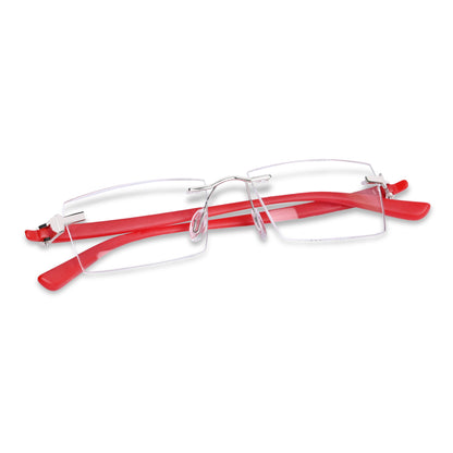 REDEX RECTUNGLAR UNISEX RED COLOR RIMLESS FRAME