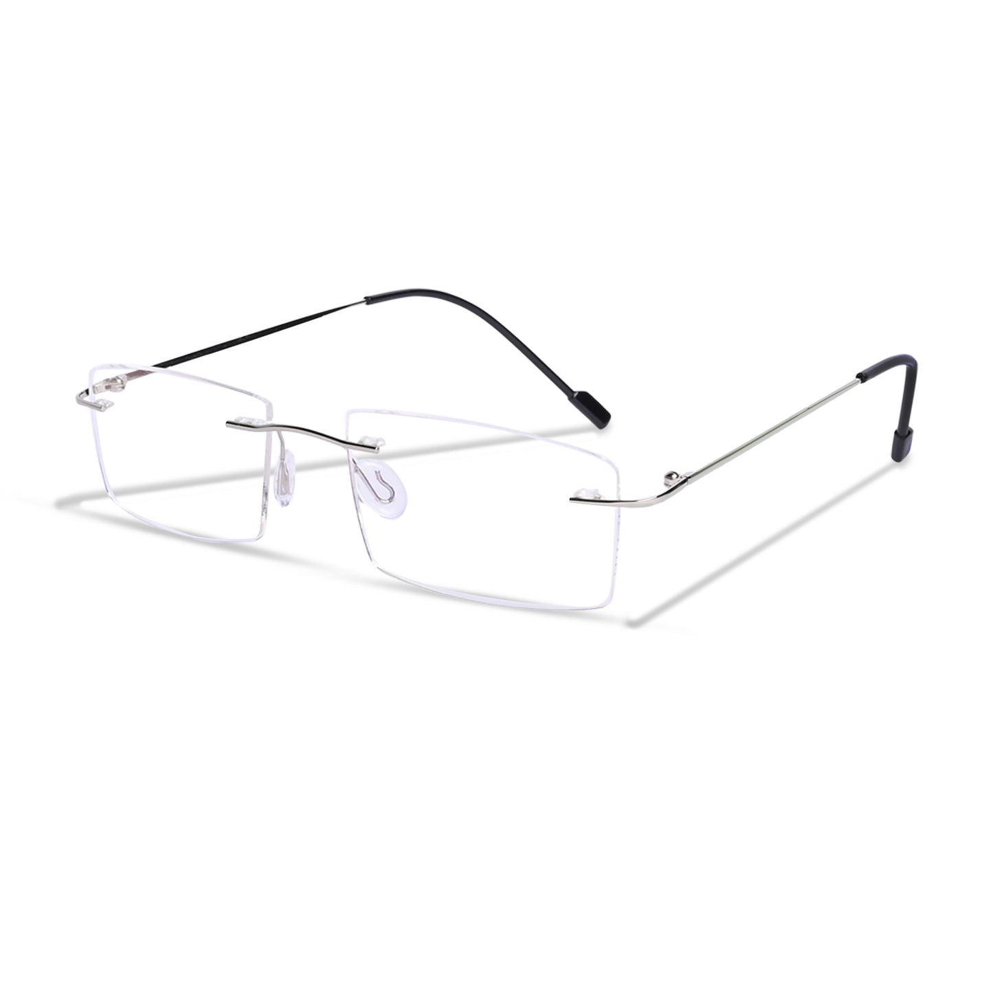 REDEX RECTUNGLAR UNISEX SILVER COLOR RIMLESS FRAME