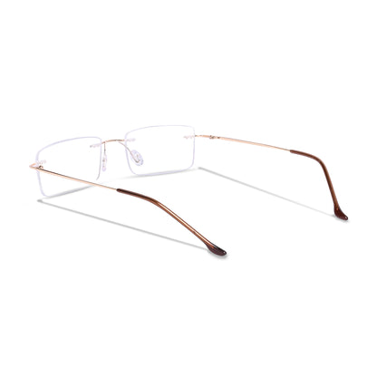 REDEX RECTUNGLAR UNISEX GOLDEN COLOR RIMLESS FRAME