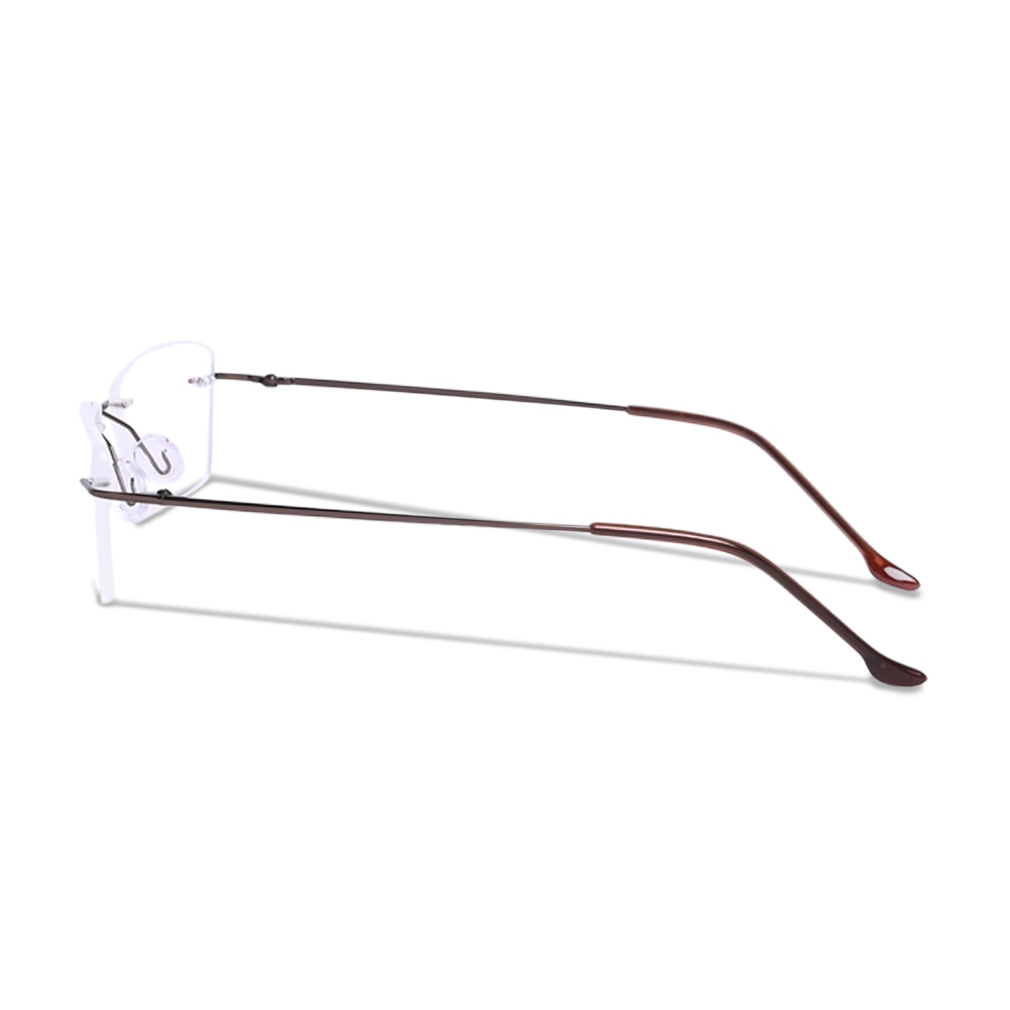 REDEX RECTUNGLAR UNISEX BROWN COLOR RIMLESS FRAME