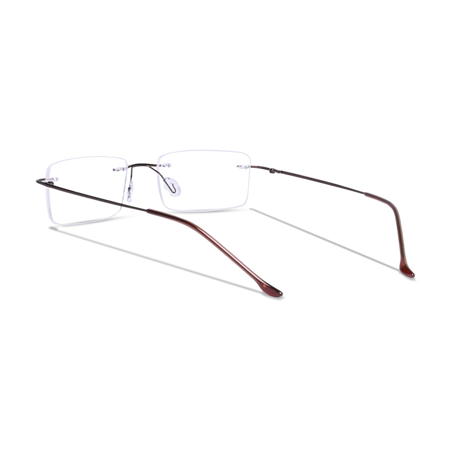 REDEX RECTUNGLAR UNISEX BROWN COLOR RIMLESS FRAME