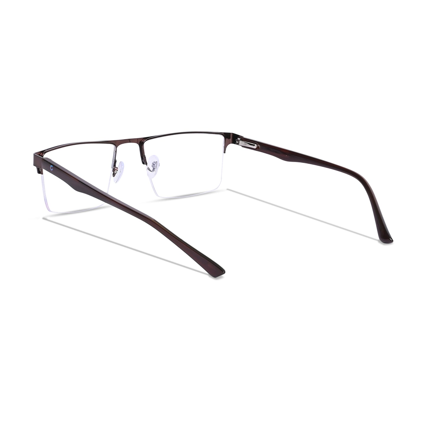 REDEX STYLISH RECTANGULAR  UNISEX BROWN COLOR HALF RIM FRAME