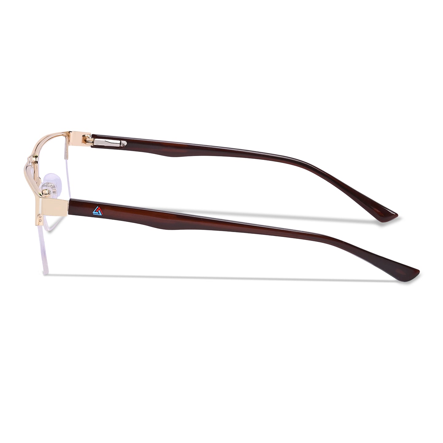 REDEX STYLISH RECTANGULAR  UNISEX GOLDEN COLOR HALF RIM FRAME