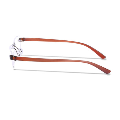 REDEX RECTUNGLAR UNISEX BROWN COLOR RIMLESS FRAME