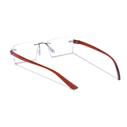 REDEX RECTUNGLAR UNISEX BROWN COLOR RIMLESS FRAME