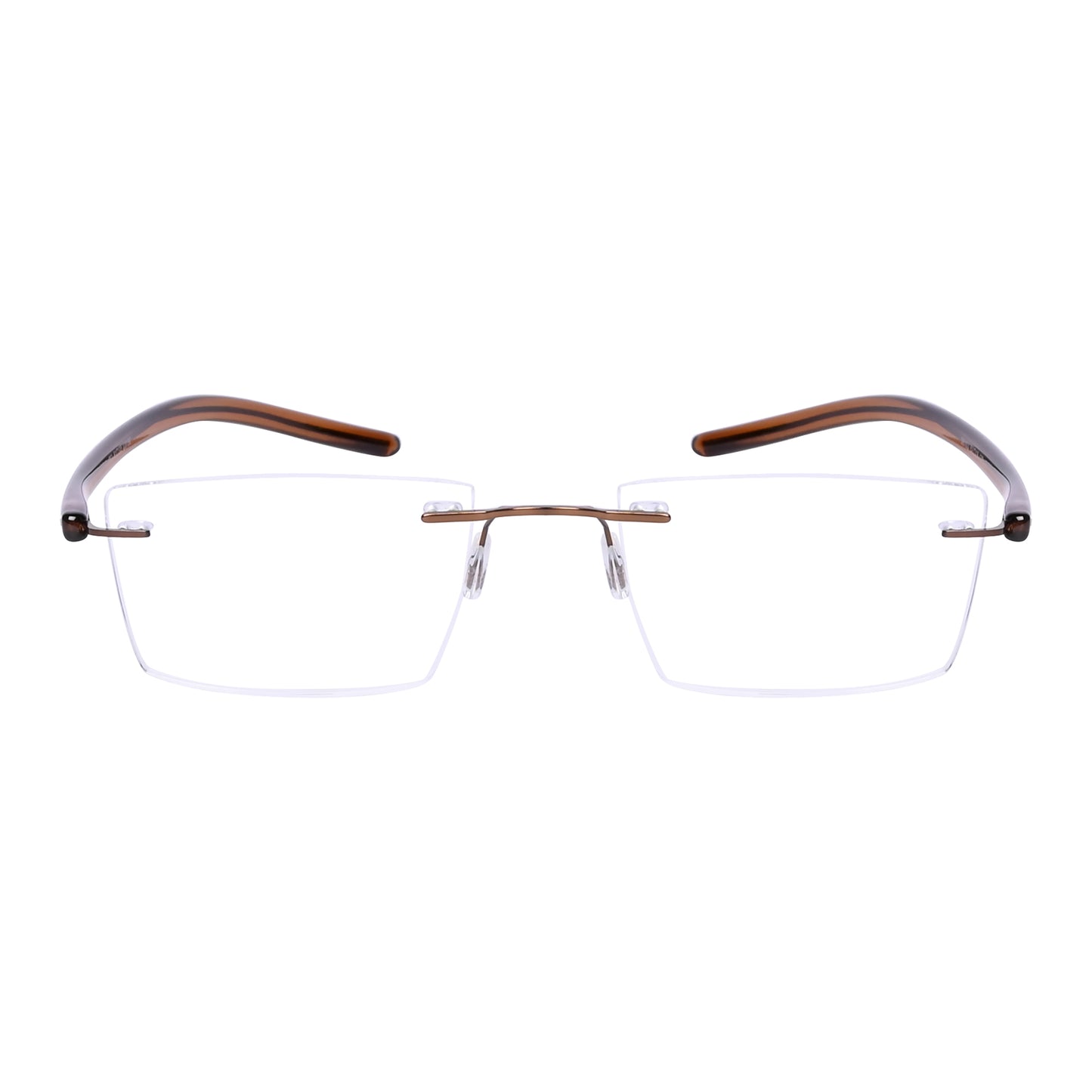 REDEX RECTUNGLAR UNISEX BROWN COLOR RIMLESS FRAME