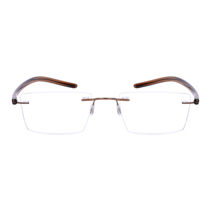 REDEX RECTUNGLAR UNISEX BROWN COLOR RIMLESS FRAME