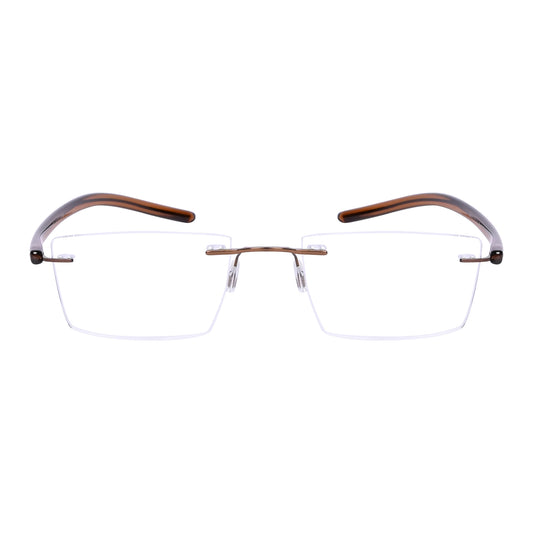 REDEX RECTUNGLAR UNISEX BROWN COLOR RIMLESS FRAME