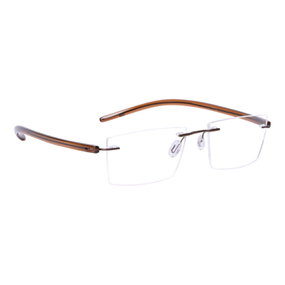 REDEX RECTUNGLAR UNISEX BROWN COLOR RIMLESS FRAME