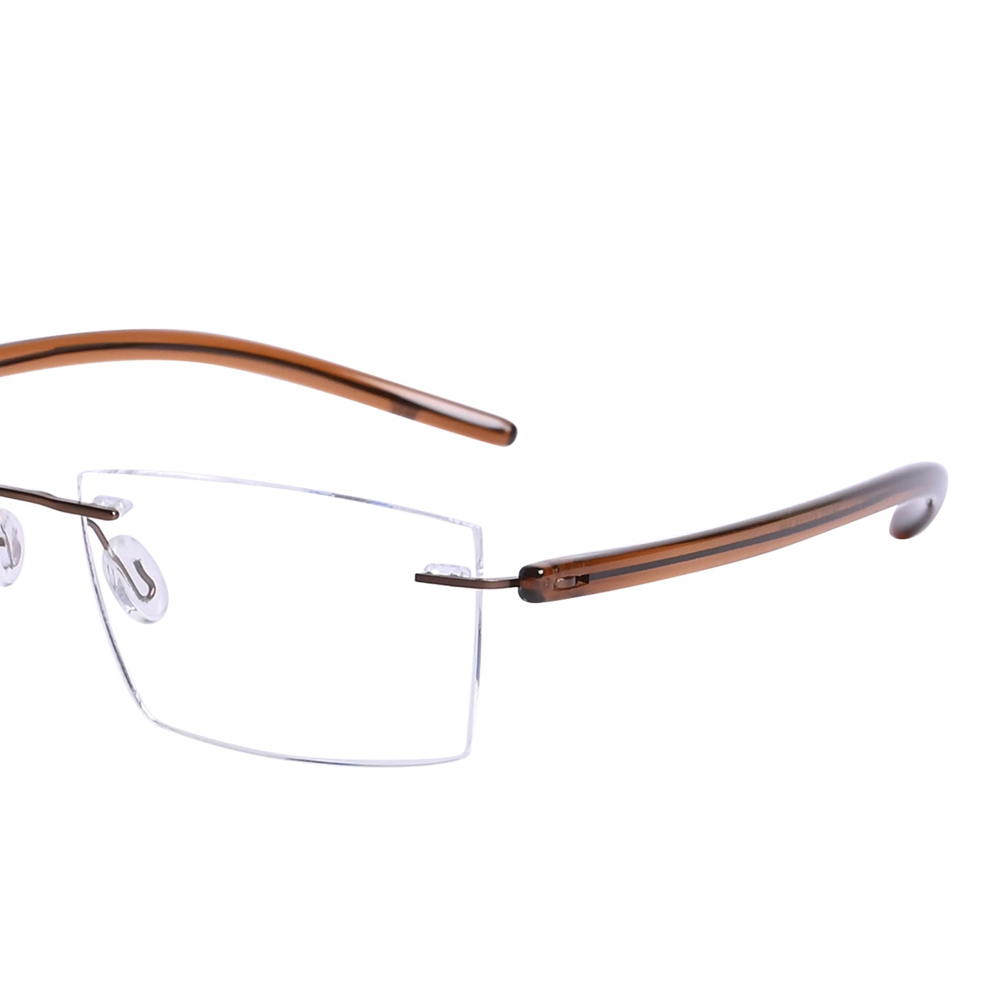 REDEX RECTUNGLAR UNISEX BROWN COLOR RIMLESS FRAME