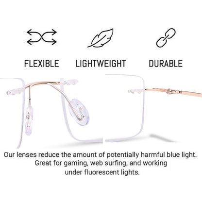 Redex  Bluecut Reading Big Square Rimless Glass For Unisex