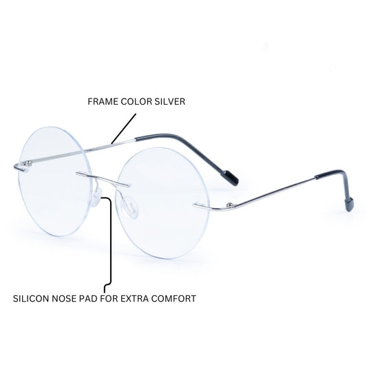 Redex  Bluecut Reading Round Rimless Glass For Unisex