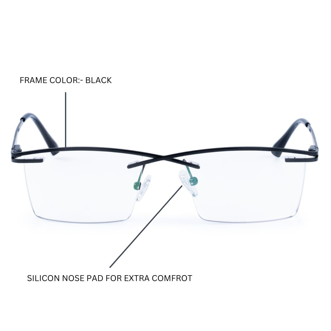 Redex  Bluecut Reading Rectangle Rimless Glass For Unisex