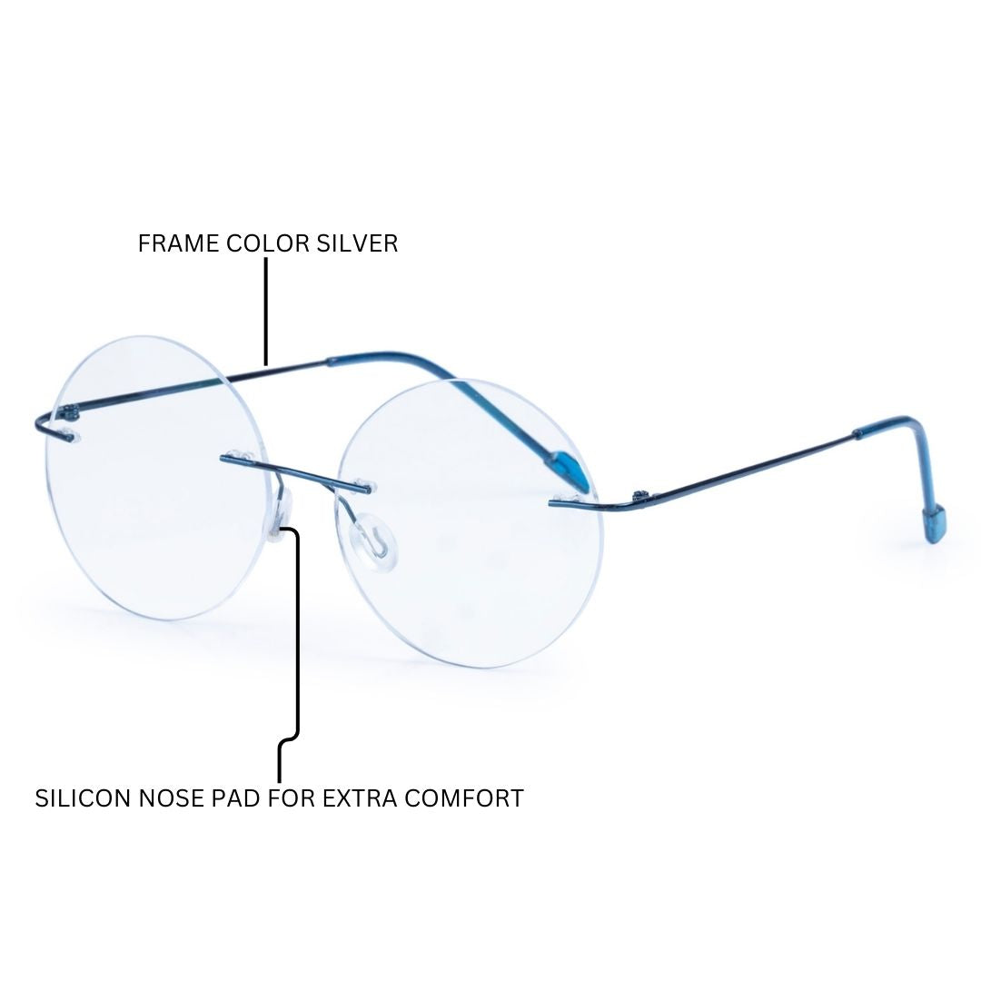 Redex  Bluecut Reading Round Rimless Glass For Unisex